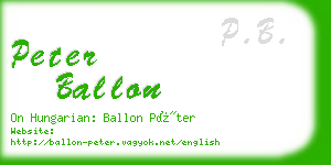 peter ballon business card